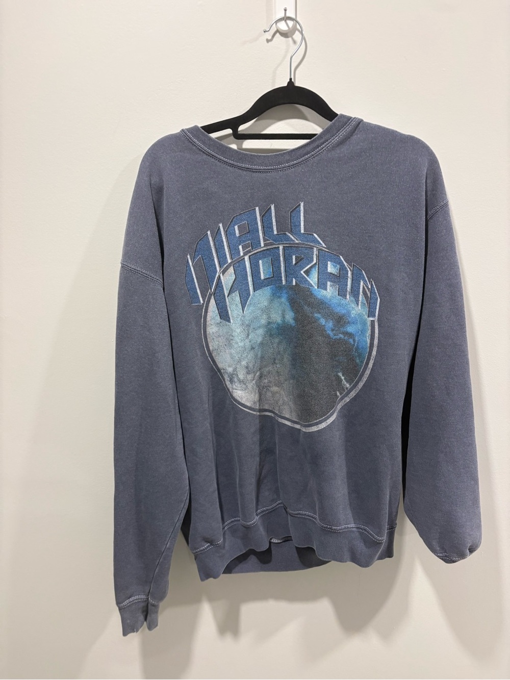 Washed Blue Graphic Crewneck Sweatshirt - Niall Horan official merch